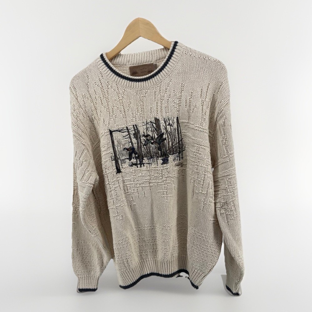 Vintage Duck Hunting Sweater Men M Shenandoah Knit Outdoor Cabin Core